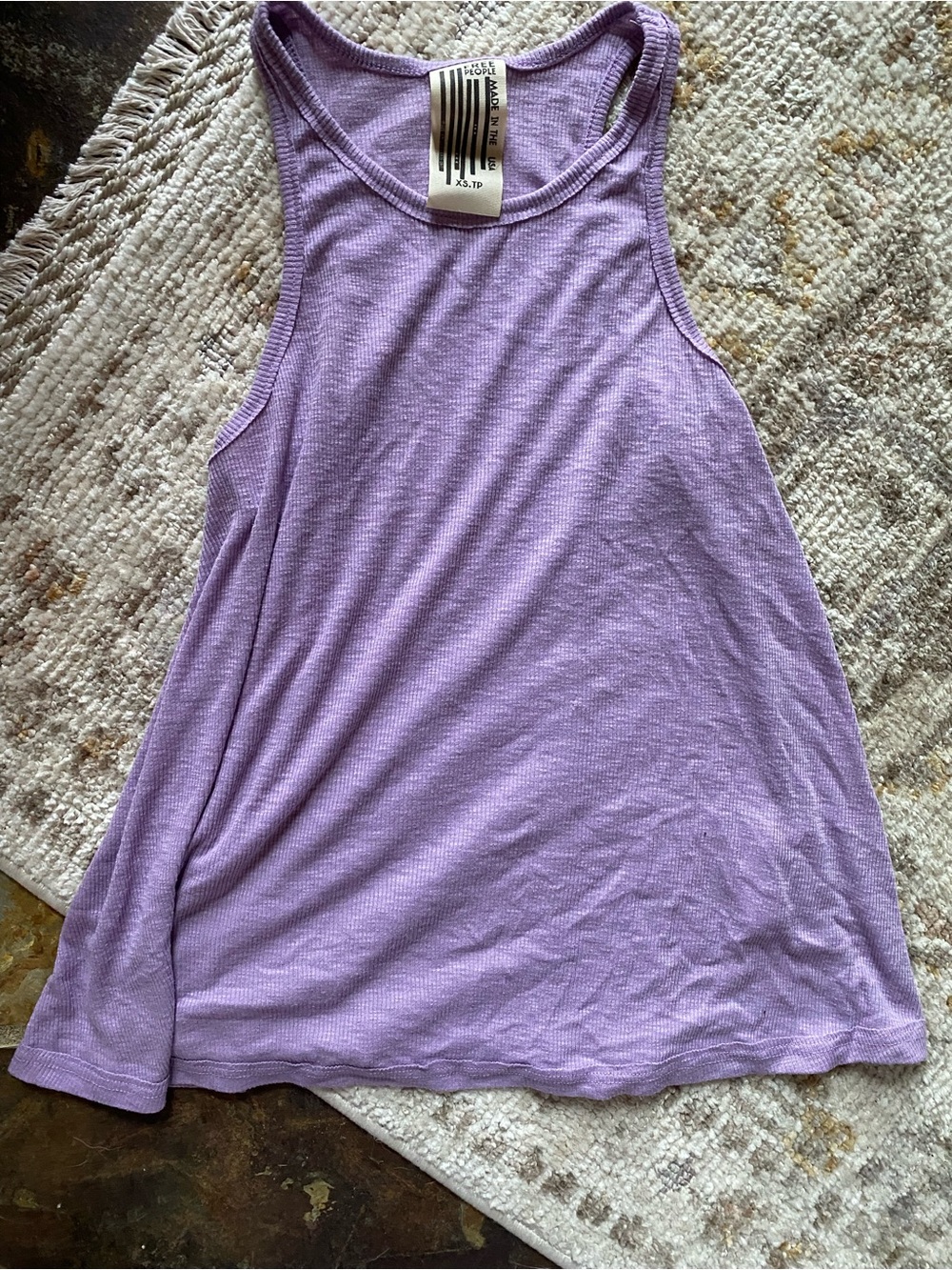 Free People Lavender Ribbed Tank Top